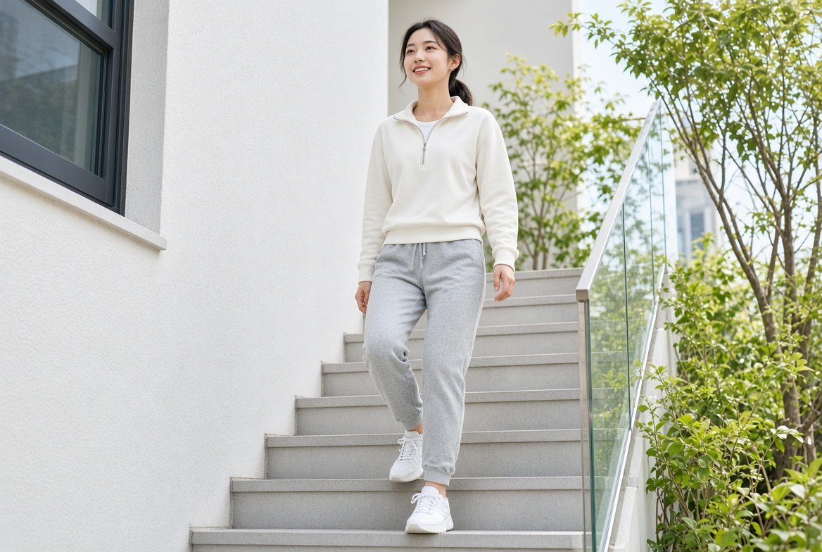 계단 오르는 모습